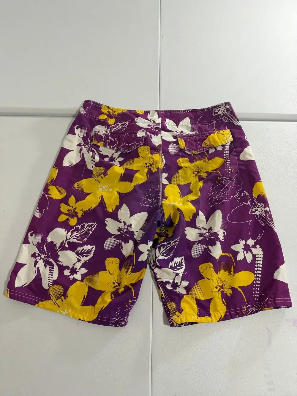OP LSU Tigers Board Shorts Men’s Size 34 Purple Yellow Floral Print
